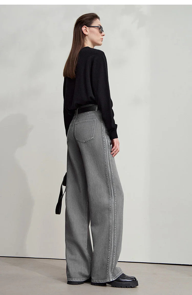 Women's Denim Classic Casual Retro Wide Leg Loose Pants Woman Clothing Office Lady 2025 Autumn New Jeans Pants 12543052