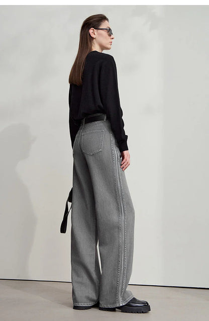 Women's Denim Classic Casual Retro Wide Leg Loose Pants Woman Clothing Office Lady 2025 Autumn New Jeans Pants 12543052