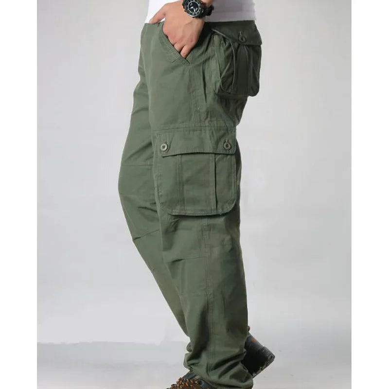 6 Pockets Tactical Cargo Pants Men's Loose Trousers Joggers  Hunting Large Size Casual Pants For Male Outdoor Work Overalls