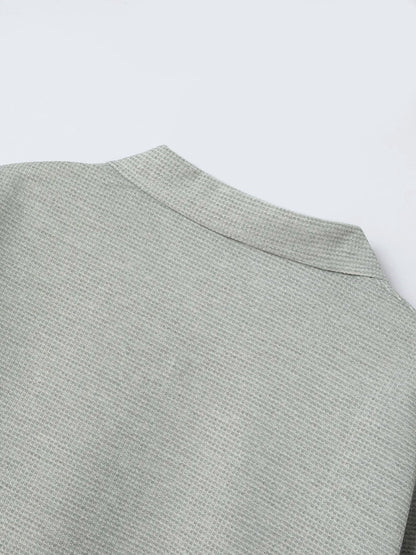 Men's Slim-fit Cardigan Solid-color Lapel Waffle Texture Zipper Pocket Casual Spring/Autumn 2025 Fashion