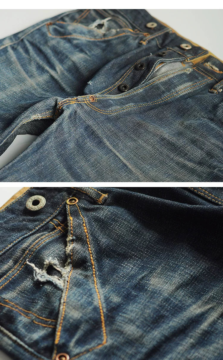 Read Description! Raw Indigo Selvage Unwashed Denim Pants Unsanforized  Jean 16.5oz 3 Choices For Fitting