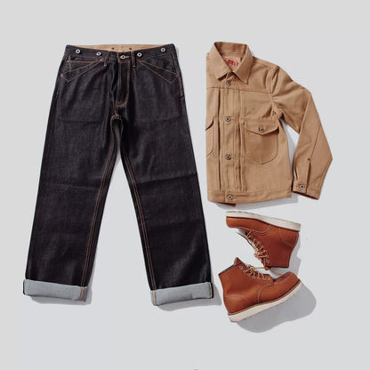 Read Description! Raw Indigo Selvage Unwashed Denim Pants Unsanforized  Jean 16.5oz 3 Choices For Fitting
