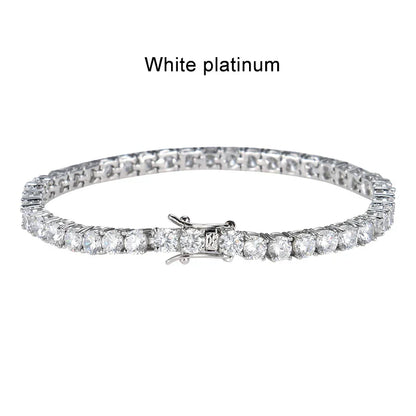 2mm Moissanite Tennis Bracelet 925 Sterling Silver Plated White Gold Bracelet for Women Man Sparkling Party Jewelry