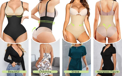 Thong Bodysuit Shapewear Women Underbust Body Shaper Tummy Control Slimming Underwear Push Up Butt Lifter Abdomen Shapers Corset