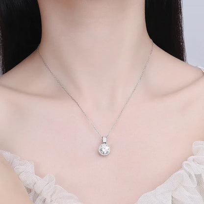925 Sterling Silver Necklace For Women Real Moissanite Diamonds Pendant With GRA Certificate Neck Chain Fine Jewelry