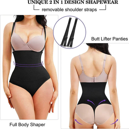 Bodysuit Shapewear Women Full Body Shaper Tummy Control Slimming Underwear Contour Butt Lifter Push Up  Abdomen Shapers Corset