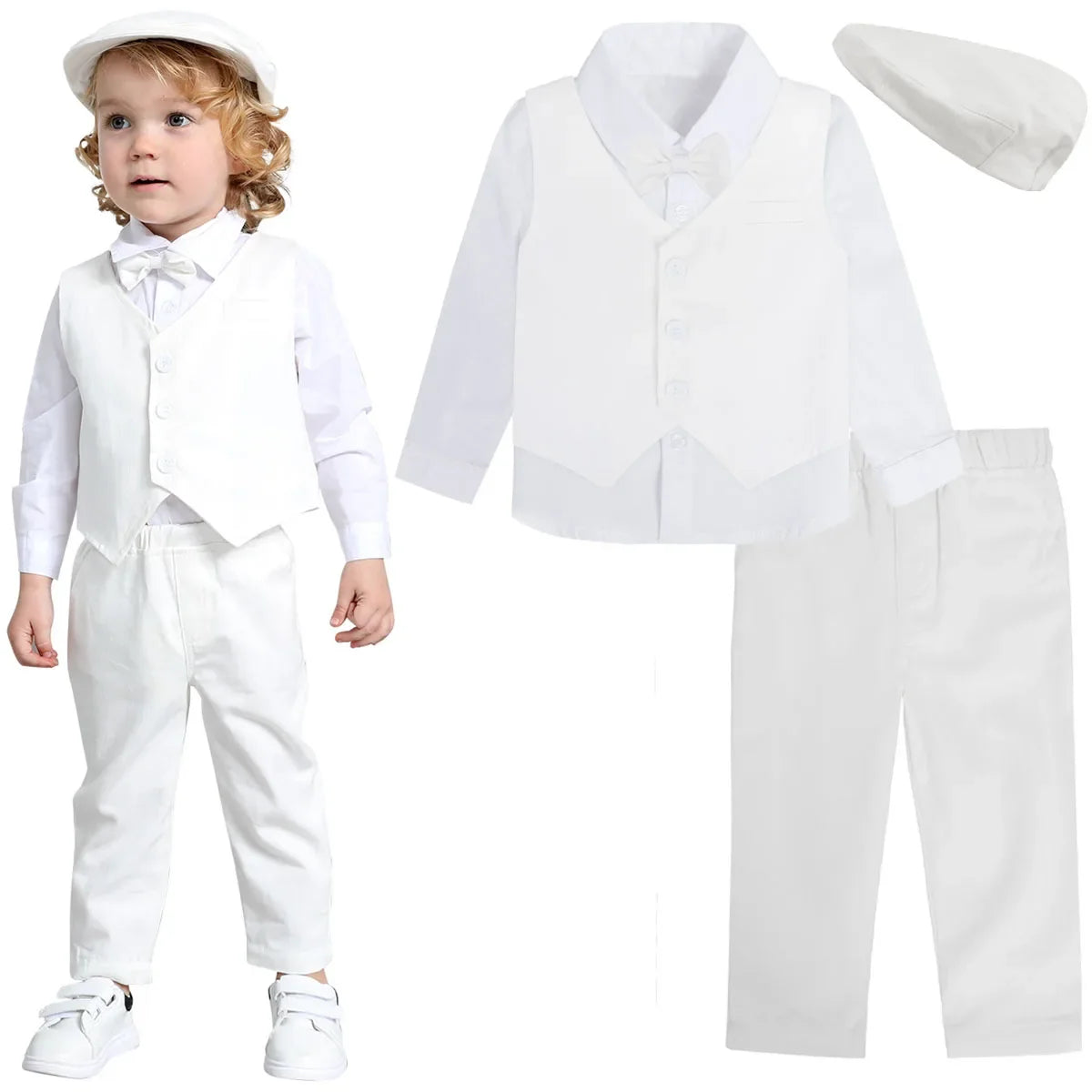 Kids Clothes Boys Wedding Suit Toddler Gentleman Outfit Infant Birthday Baptism Set Baby Formal Party Gift Christening Blazer