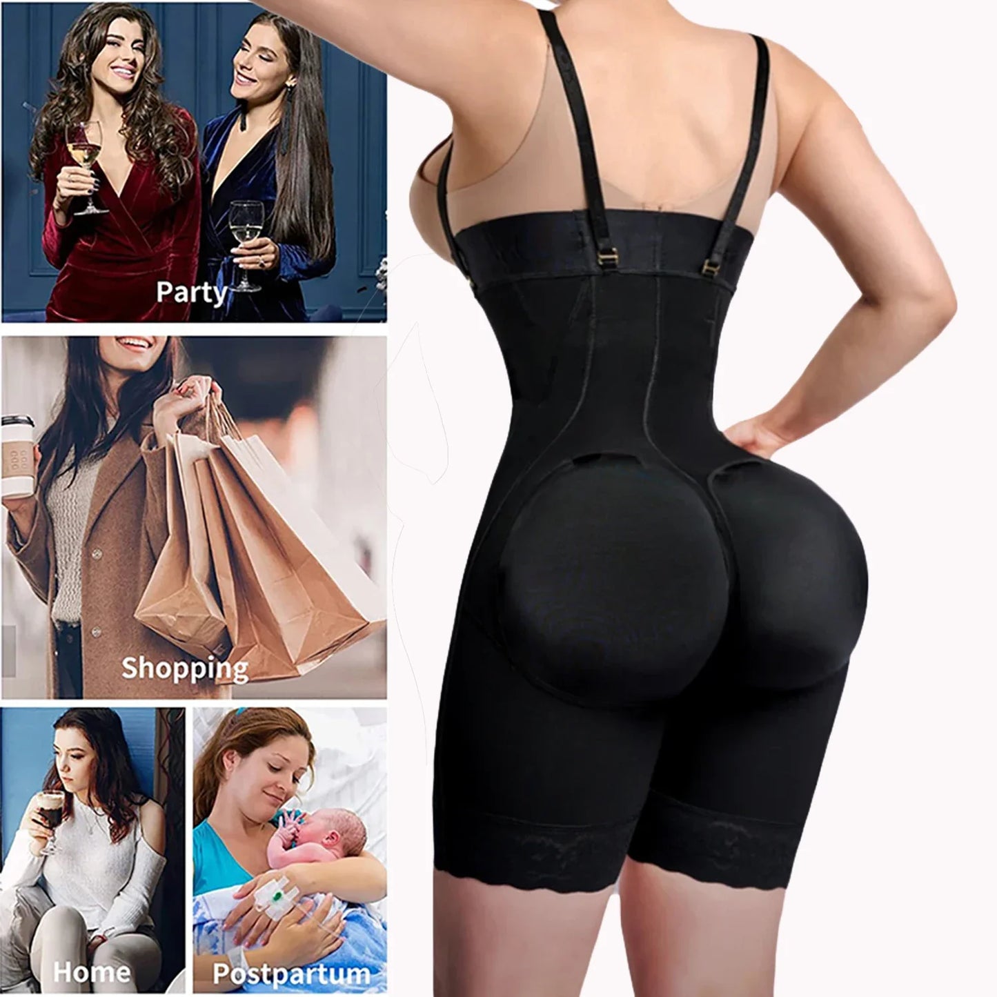 Women's Underwear Double High Compression Hourglass Girdle Waist Trainer Butt Lifter Post-operative Shorts Fajas Colombianas