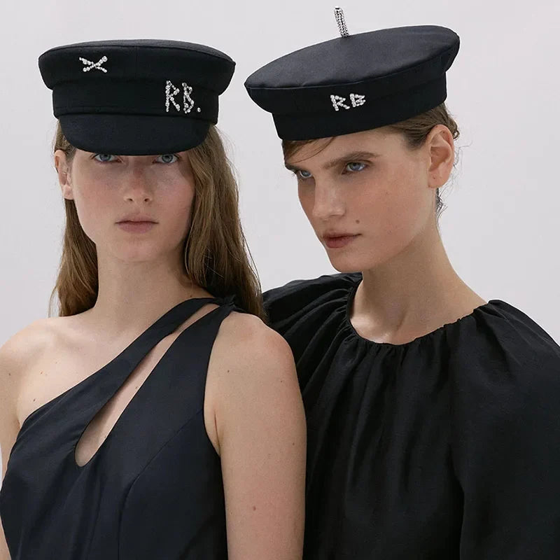 Brand Collection Wool Newsboy caps  New Women Hats Flat Militray Caps Baker Boy Hat with logo