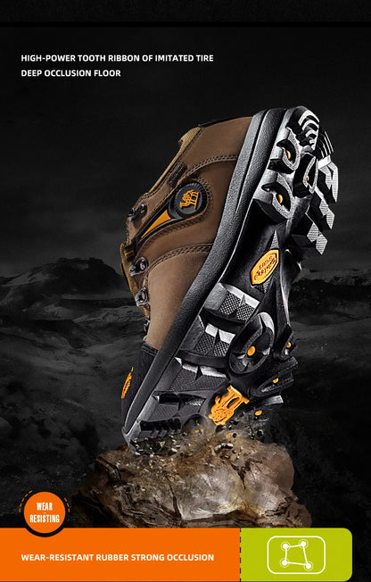 Outdoor Hiking Shoes Waterproof Breathable Leather Tactical Trekking Shoes for Men Male Sneakers Climbing 2025 New