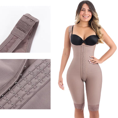 Colombianas Compression Fabric Abdominal Control Adjustable Shoulder Clasps And Buttock Butt Lifter Slimming Body Shaper