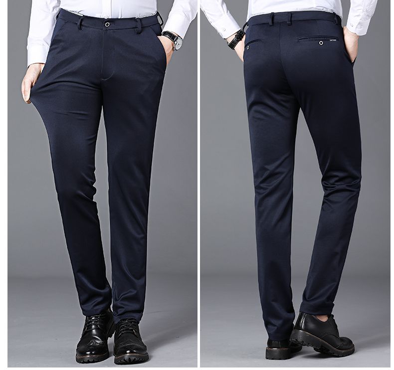 Spring Autumn Mens Business Suit Pants Male Summer Thin Formal Solid Long Dress Straight Baggy Office Trousers Drop Shipping