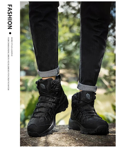 Summer Fashion Men Boots Outdoor Leather Boots Breathable Combat Boots Plus Size 46 Desert Boots Walk Shoes Autumn