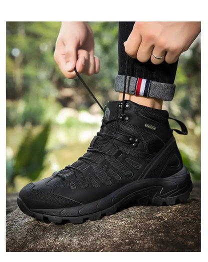 Summer Fashion Men Boots Outdoor Leather Boots Breathable Combat Boots Plus Size 46 Desert Boots Walk Shoes Autumn